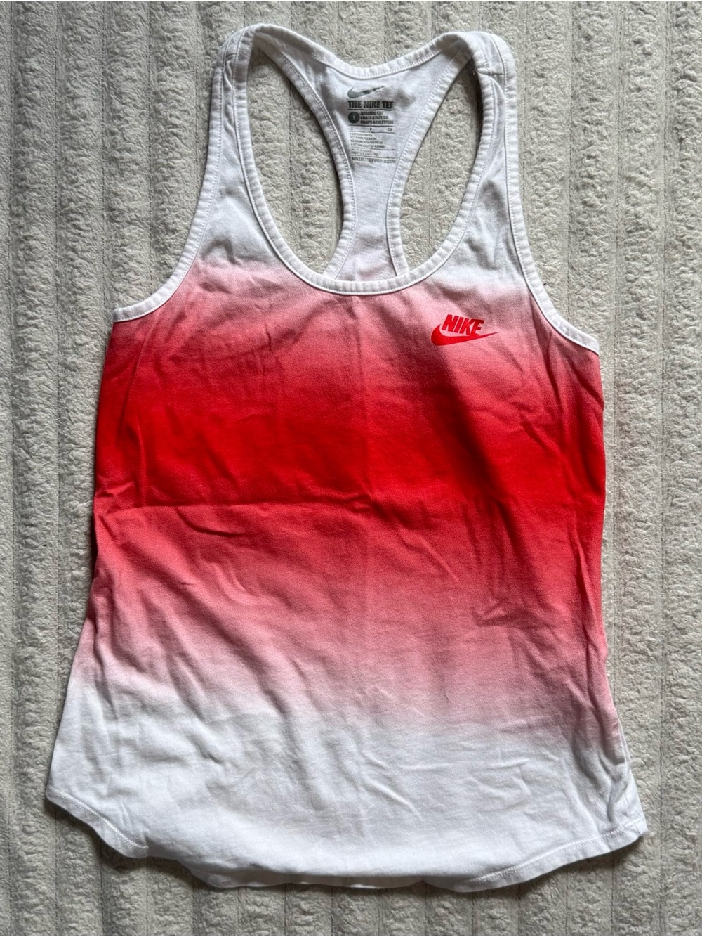 Women’s Racerback Nike Red Ombre Tank Top Gym Sportswear S